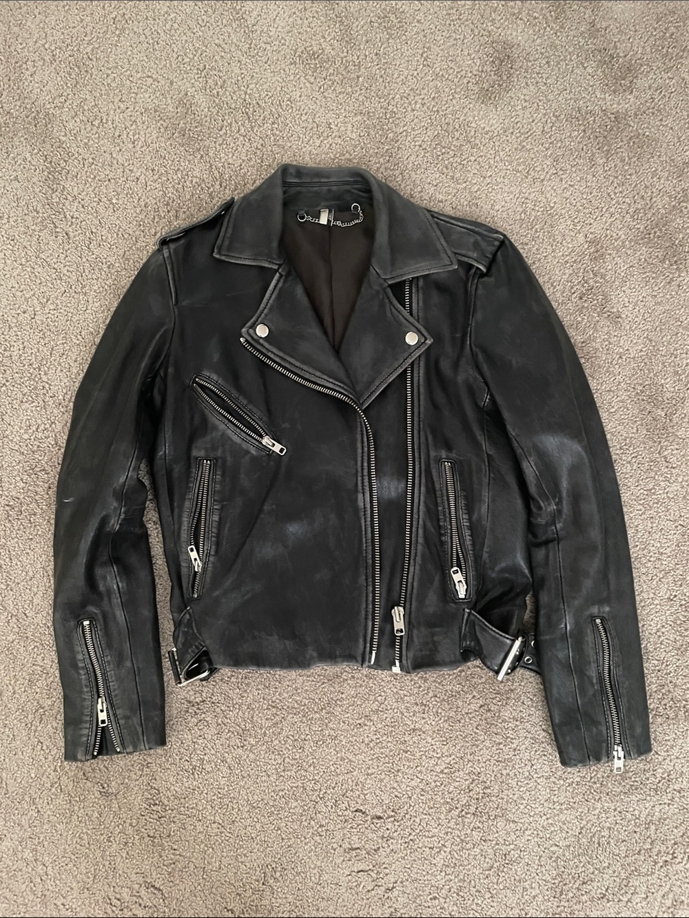 Topshop genuine Leather Moto Jacket